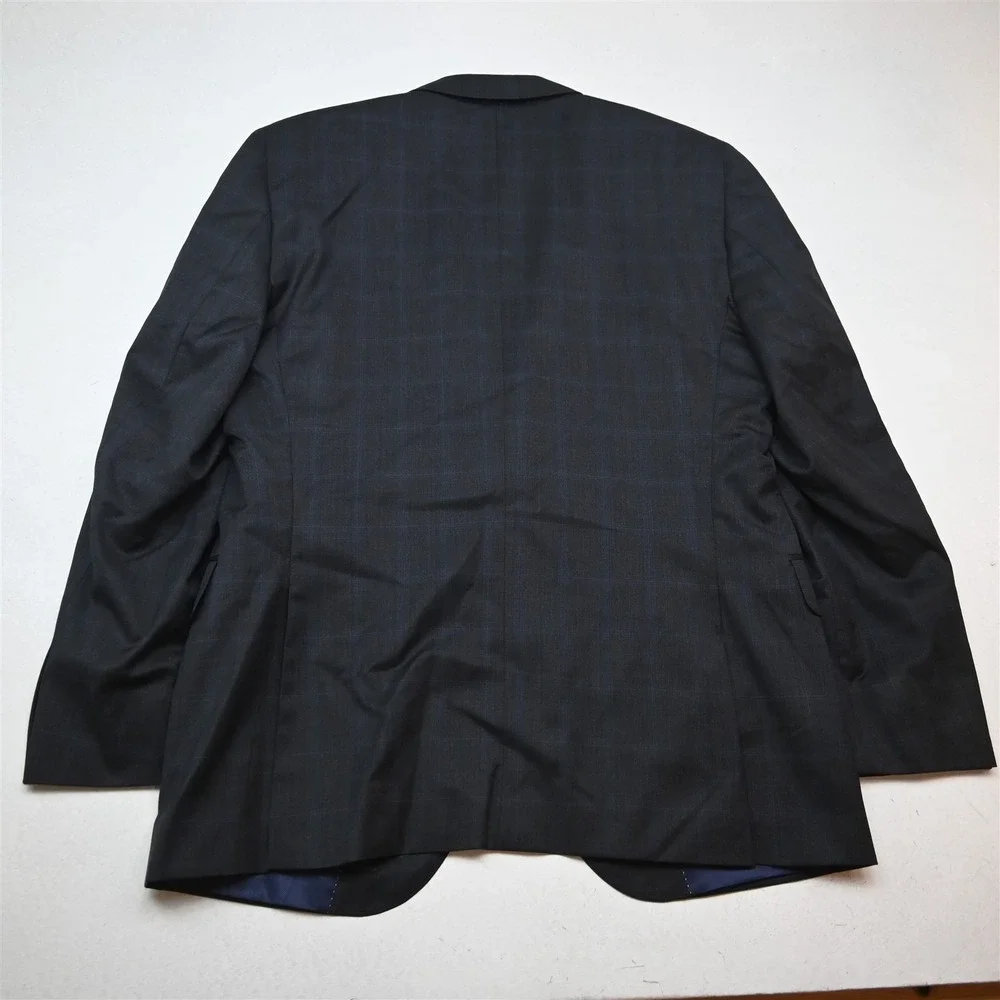 Jack Victor 42R 32x34 Gray Windowpane 100% Wool Nepal Mens Jacket Pants Suit